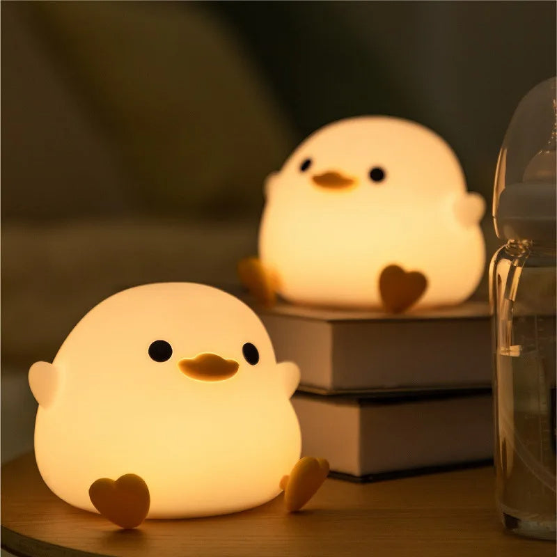 Lampe de nuit en silicone doux en forme de canard