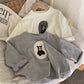 Pull mini en coton avec imprimé ours mignon