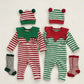 Pyjama rouge à motif de Noël, coupe ample, vue de face