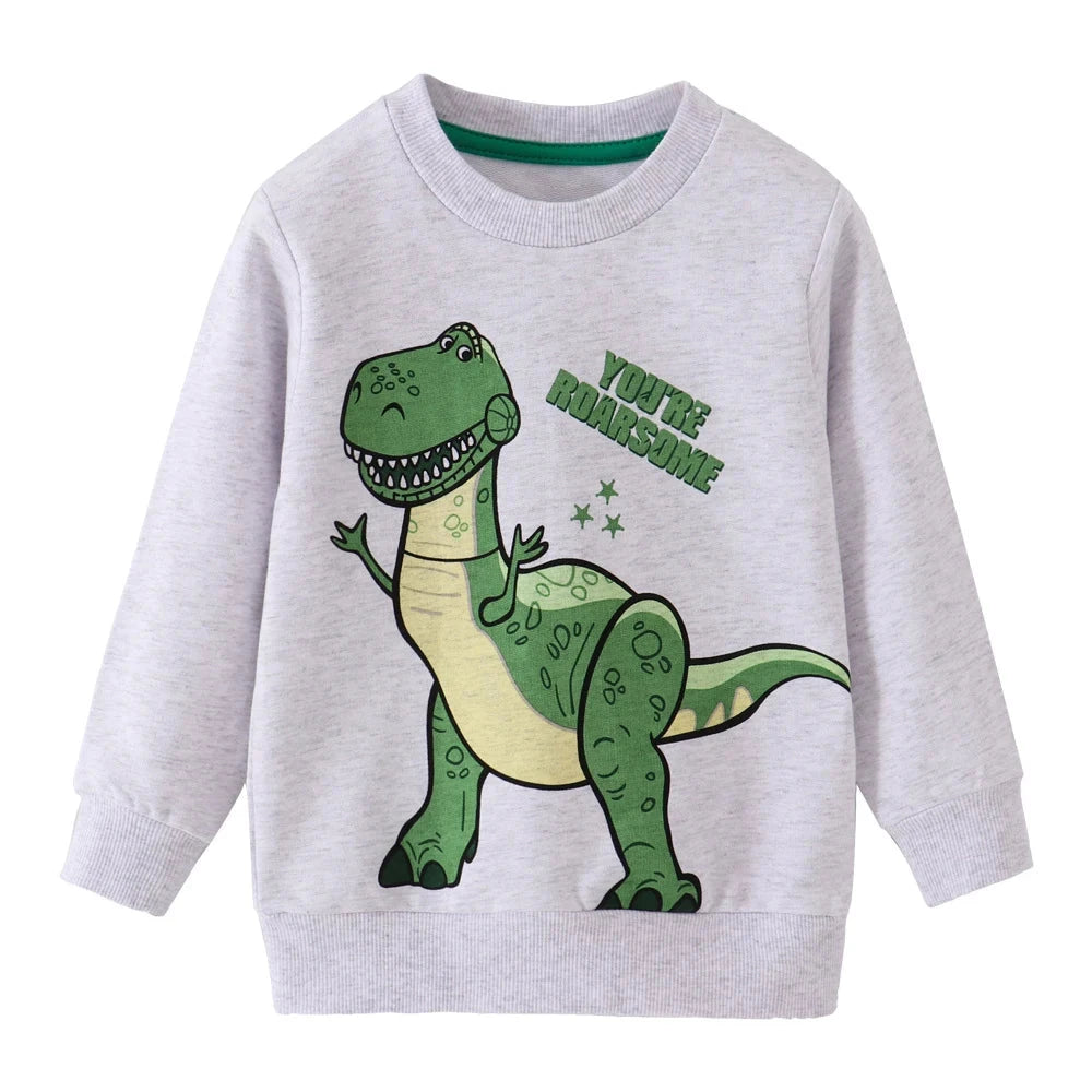 Vue complète d'un pull en coton avec imprimé tendance