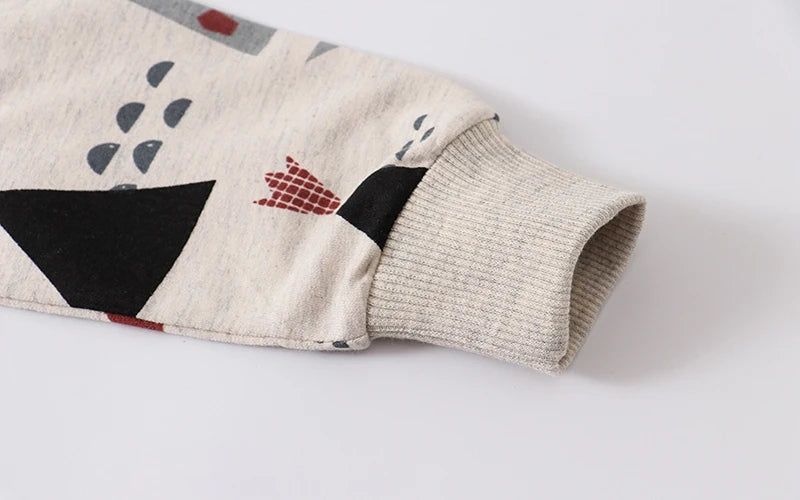 Pull en coton avec imprimé graphique, coupe régulière