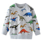 Détail de la manche d'un pull en coton imprimé