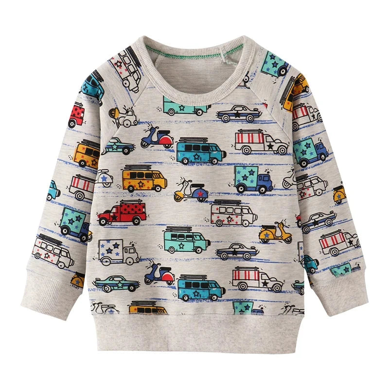 Pull en coton avec imprimé abstrait, style décontracté