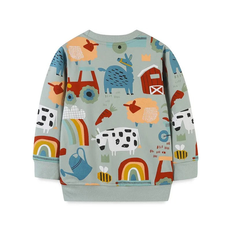 Pull femme en coton avec motifs colorés amusants