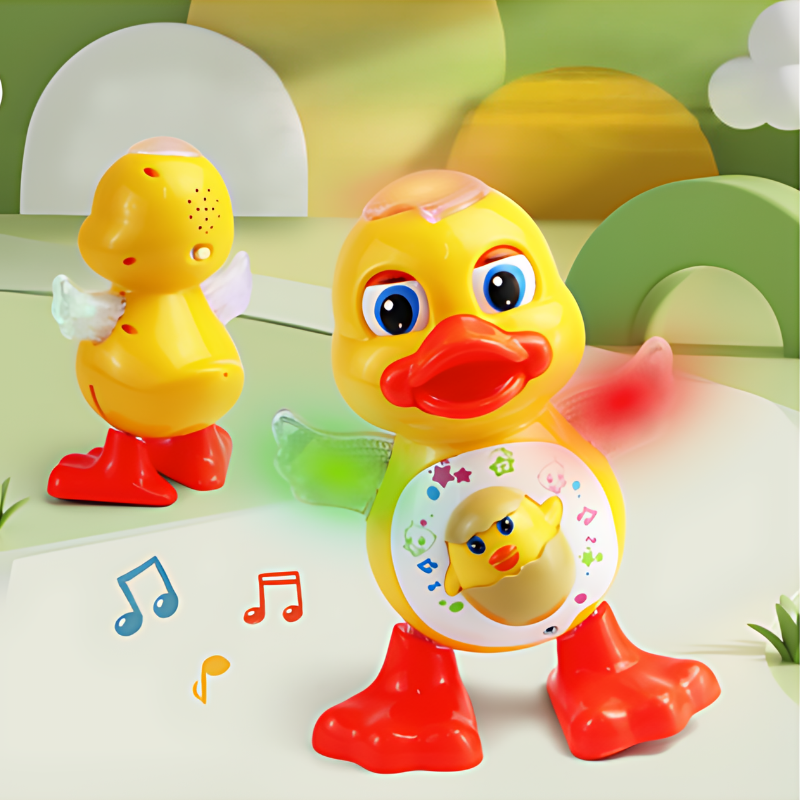 Jouet canard vibrant avec effets lumineux et sonores pour enfants