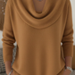Pull avec encolure drapée, style décontracté chic