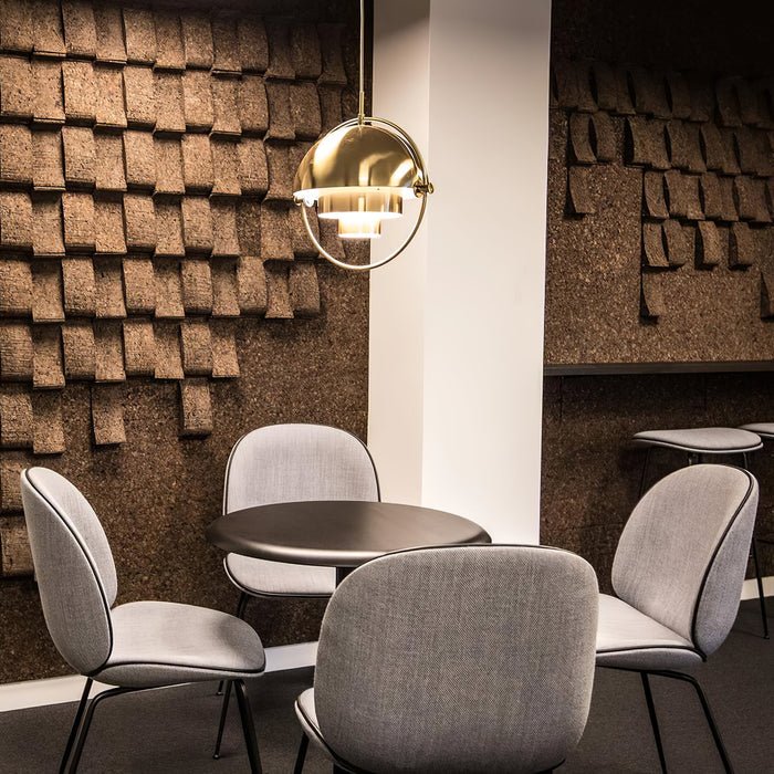 Lampe pendante scandinave avec abat-jour rotatif en métal noir