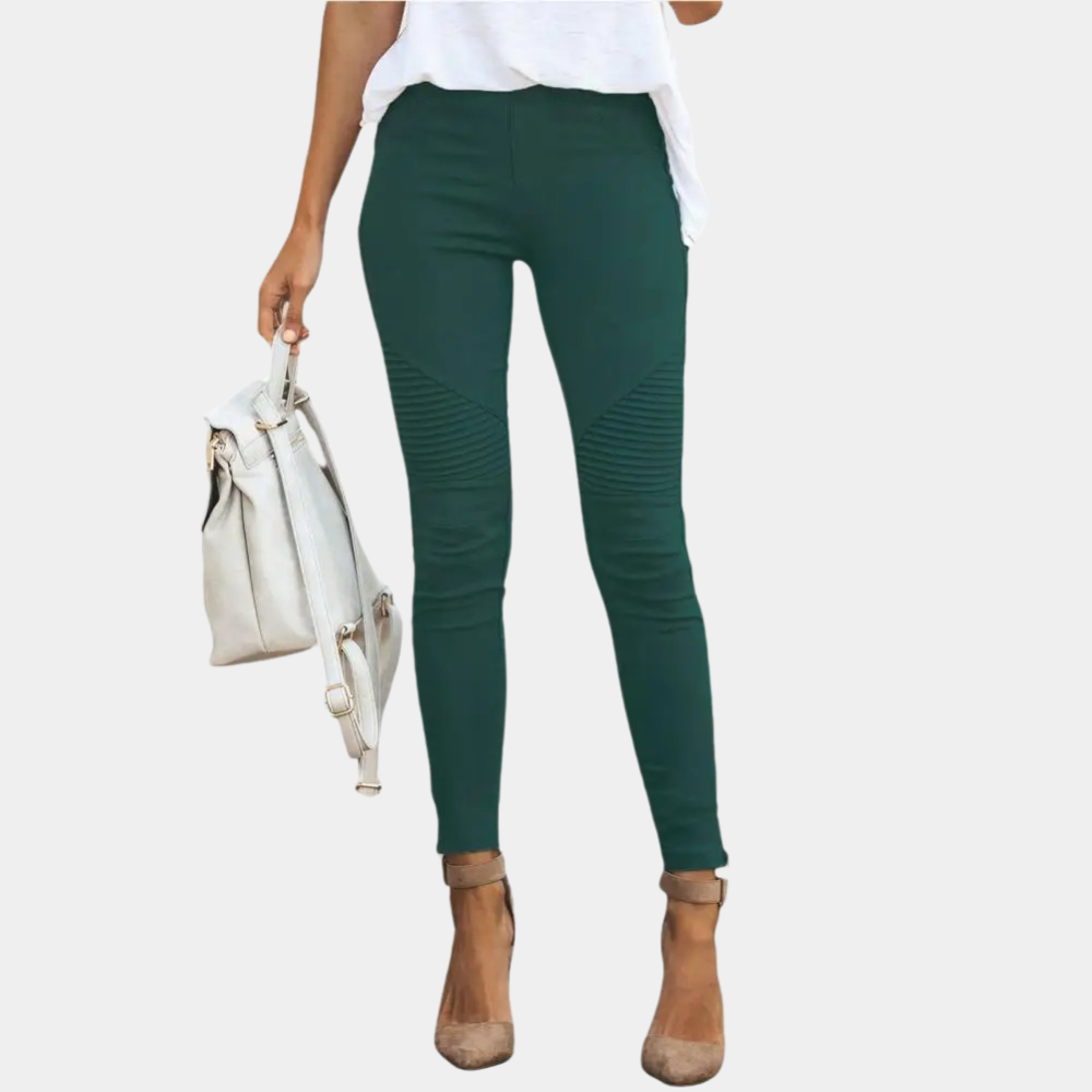Jeggings noirs skinny pour femme, vue de face