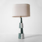 Lampe de table avec base en marbre vert et blanc
