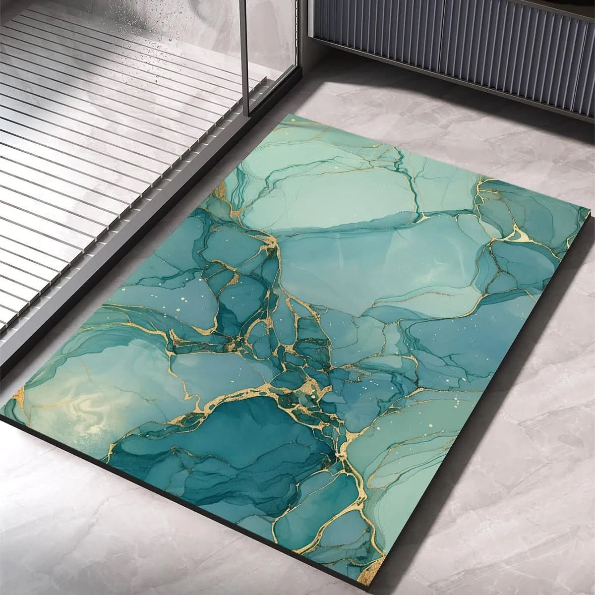 Tapis de bain diatomite avec pieds secs dessus