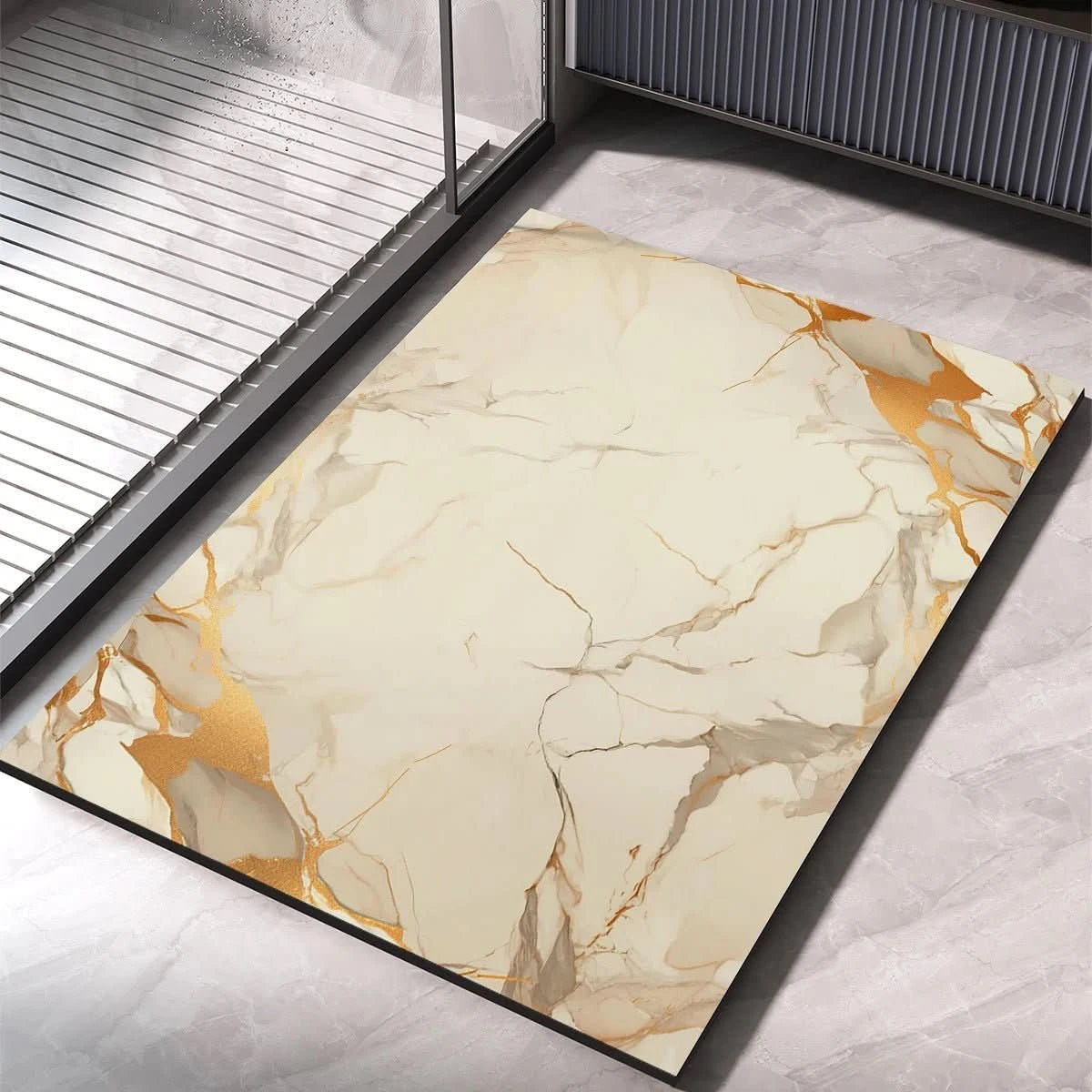 Détail du bord antidérapant du tapis de bain