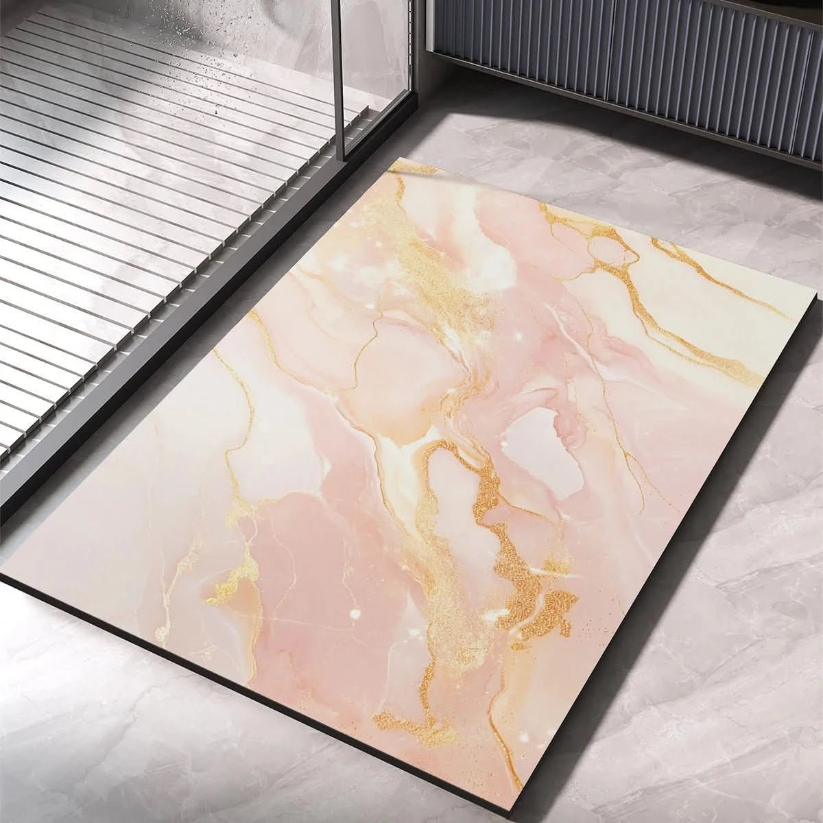 Tapis de bain absorbant avec gouttes d'eau
