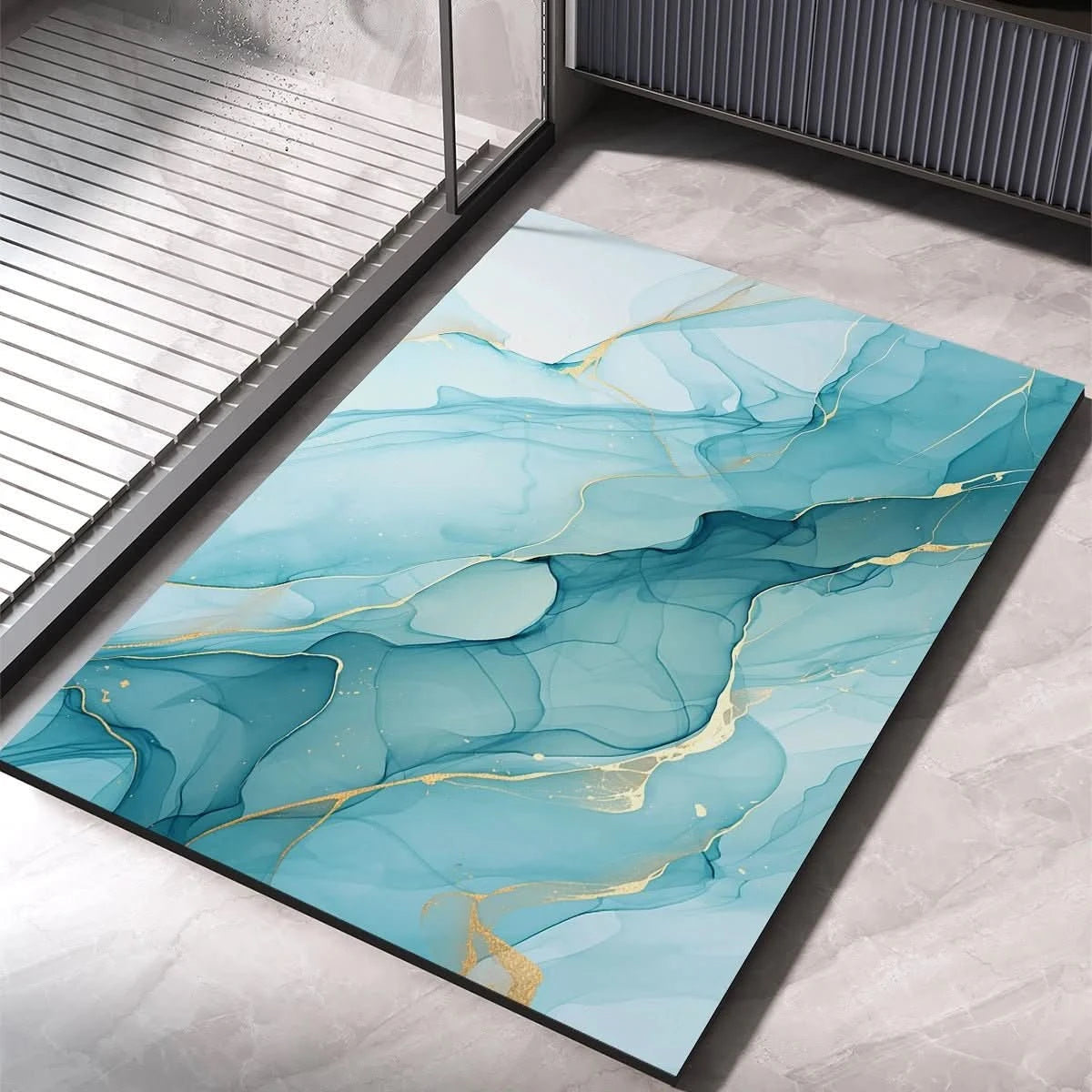 Tapis de bain diatomite sur sol de salle de bain