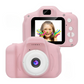 Appareil photo enfant rose, double caméra et écran LCD