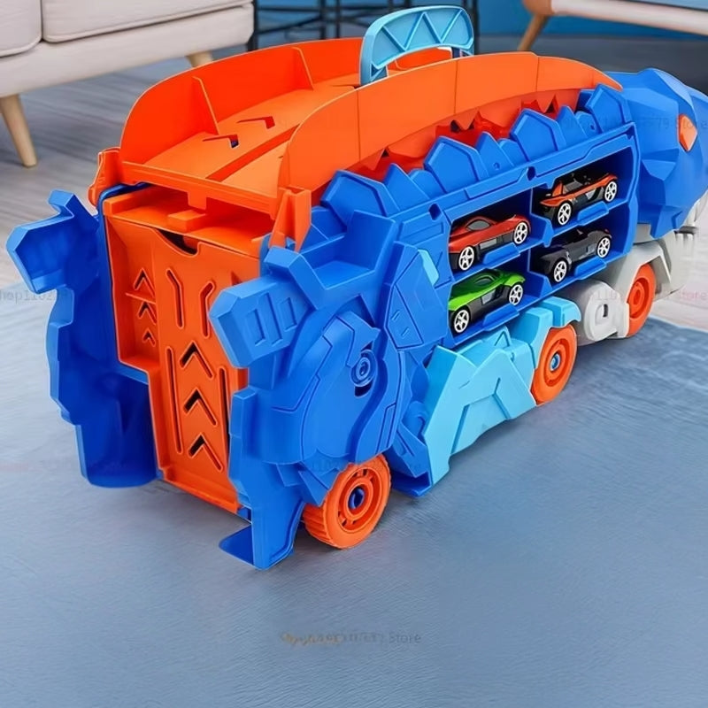 Détail du mécanisme de transformation voiture-dinosaure