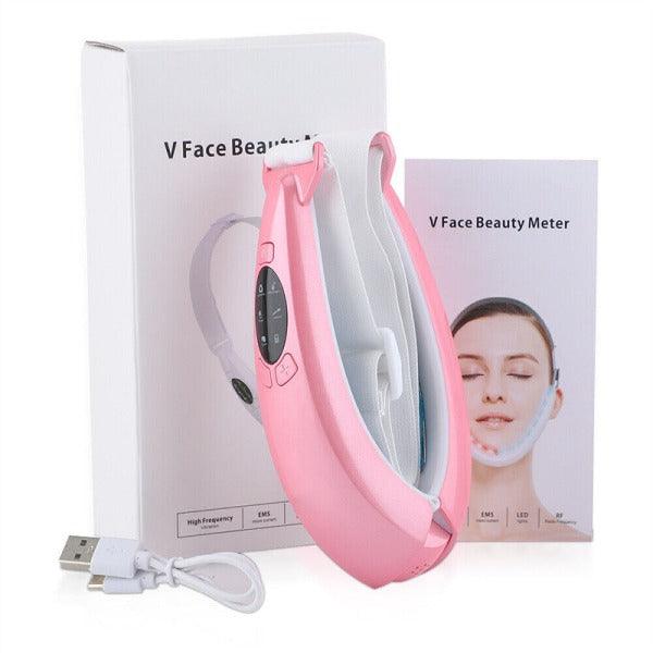 Massager en action sur une mâchoire pour affiner les contours