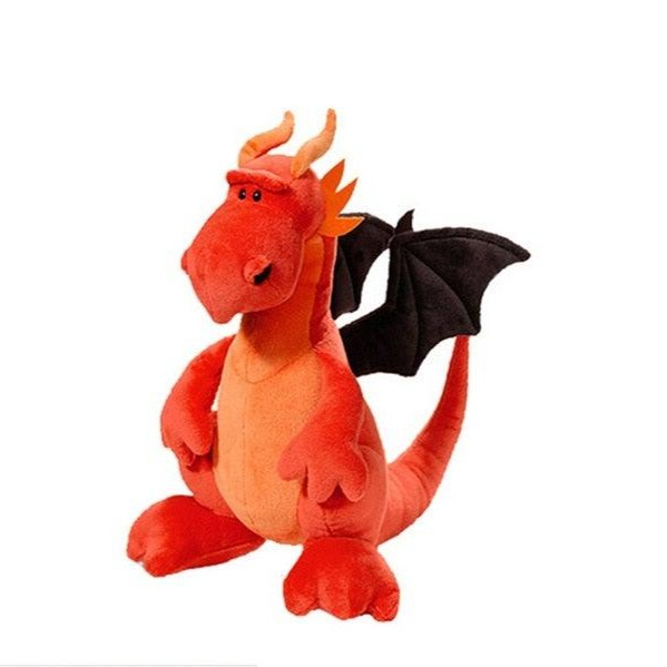 Vue de côté d'un dragon en peluche avec écailles texturées