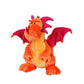 Dragon en peluche allongé, mettant en valeur sa queue longue