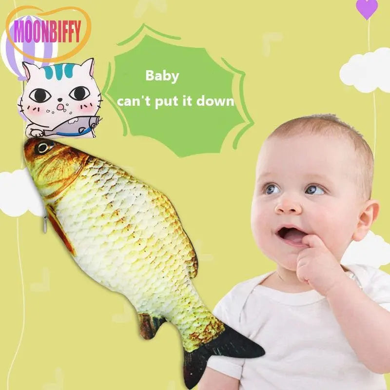 Vue latérale du jouet poisson montrant ses nageoires