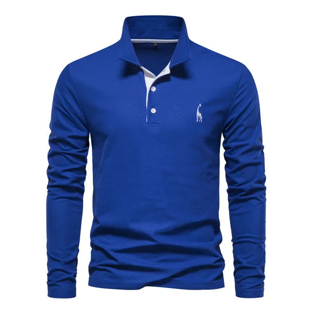 Polo manches longues présenté sur mannequin