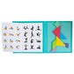 Enfant jouant avec un puzzle Tangram 3D magnétique coloré