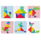 Ensemble complet de pièces Tangram 3D sur une table