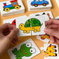 Puzzle éducatif coloré pour enfants avec pièces en carton