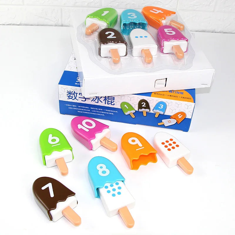 Vue d'ensemble du jeu de glaces colorées pour enfants de 3 ans