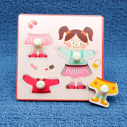 Ensemble complet de puzzle en bois avec fruits colorés