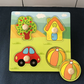 Détails des pièces de puzzle en bois représentant des fruits