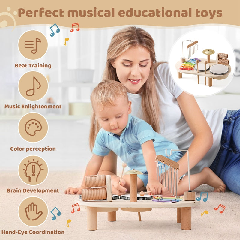 Table musicale avec cloches et cymbales pour enfants