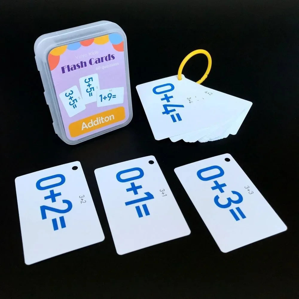 Gros plan sur une carte mathématique montrant une addition simple