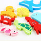 Puzzle éducatif en bois avec formes de véhicules colorés