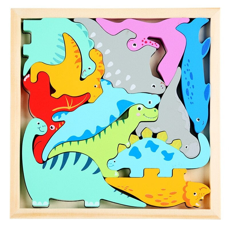 Puzzle éducatif en bois avec formes variées et attrayantes