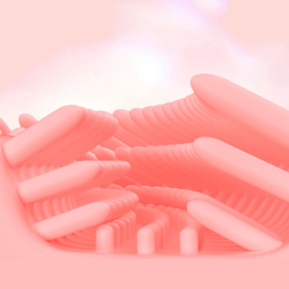 Vue rapprochée de la tête de brosse en silicone souple