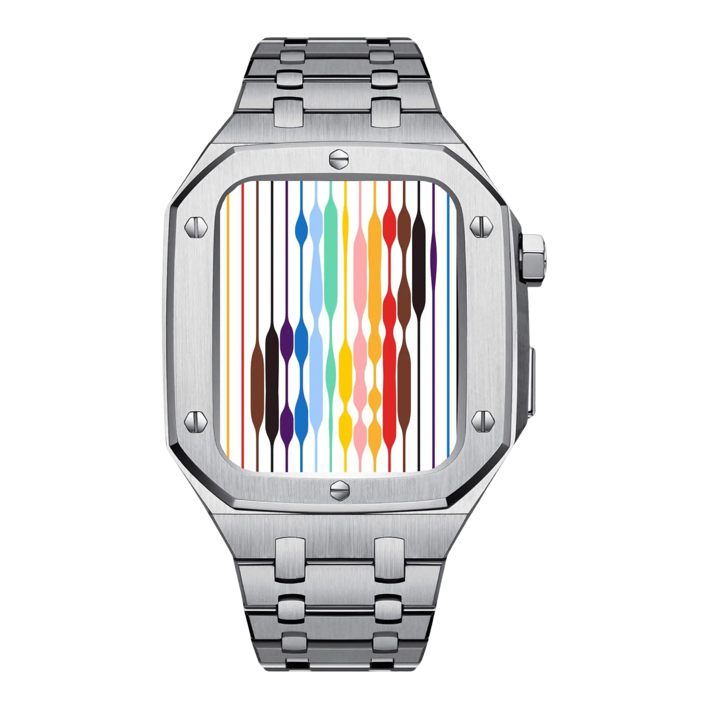 Vue détaillée de l'étui, compatible avec plusieurs montres