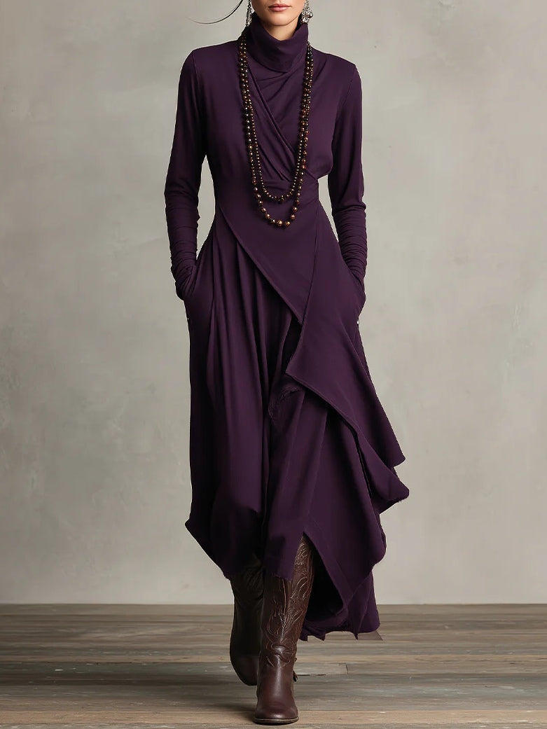 Robe maxi asymétrique en mouvement gracieux