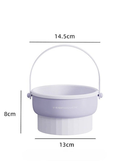Organisateur de maquillage transparent avec pinceaux visibles
