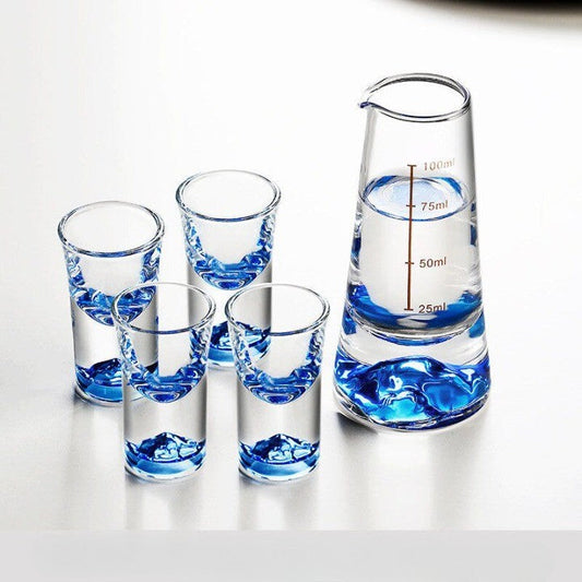 Vue d'ensemble de l'ensemble de verres à shot