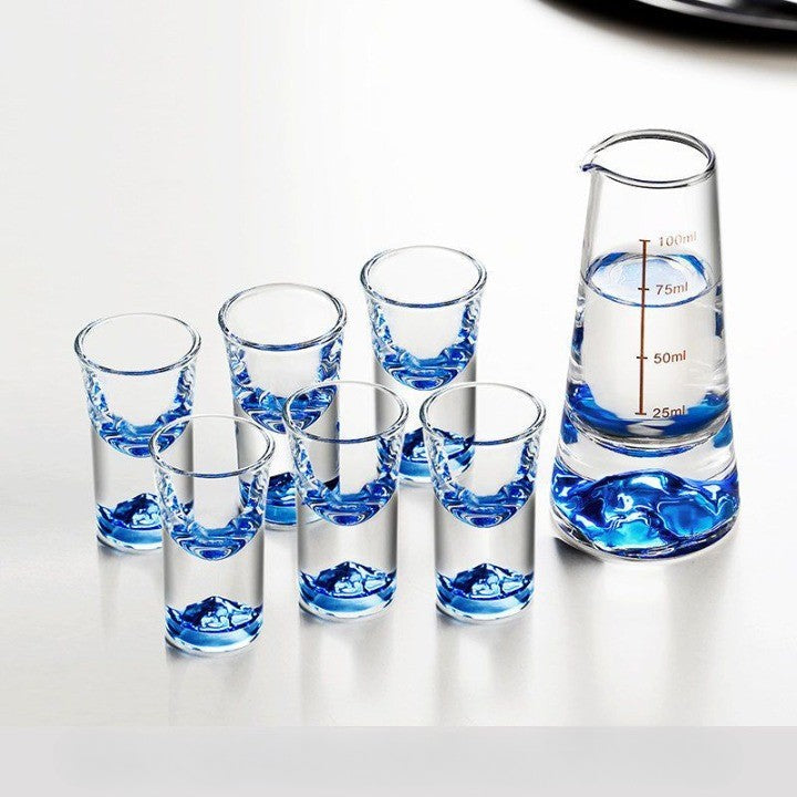 Verres à shot avec reflet lumineux sur le verre