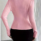 Pull à côtes col en V avec manches dentelle florale