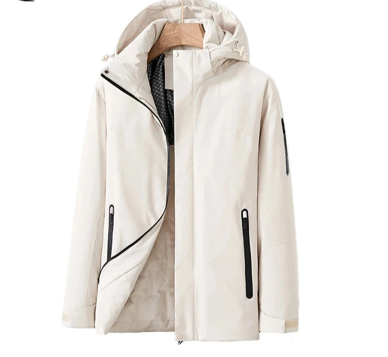 Manteau d'hiver matelassé avec capuche amovible en extérieur