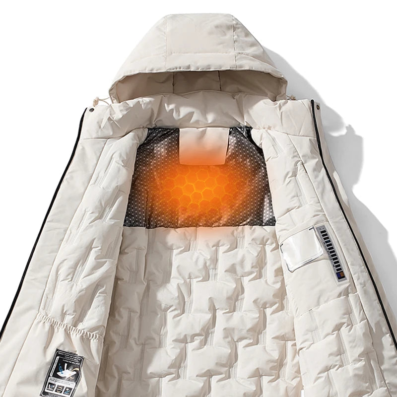 Vue de profil du manteau imperméable pour femme