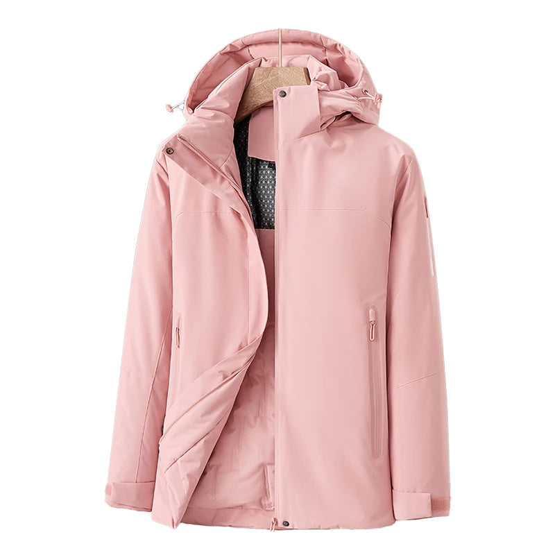 Détail des coutures du manteau imperméable matelassé
