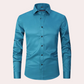 Chemise homme ajustée en tissu élastique bleu clair