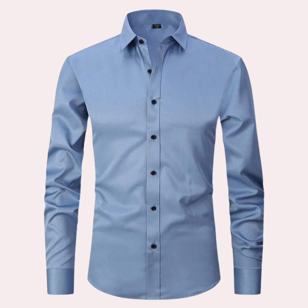 Chemise blanche pour homme, manches longues, tissu léger