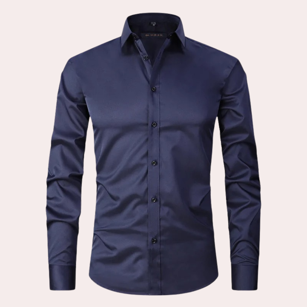 Détail des boutons d'une chemise élégante et sans repassage