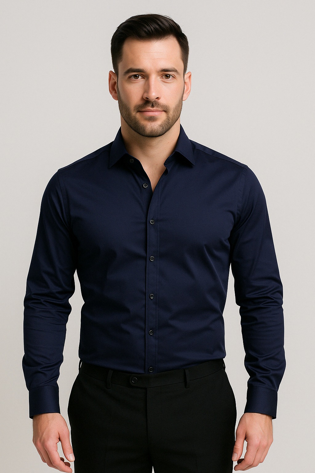 Vue latérale d'une chemise en tissu respirant et élastique