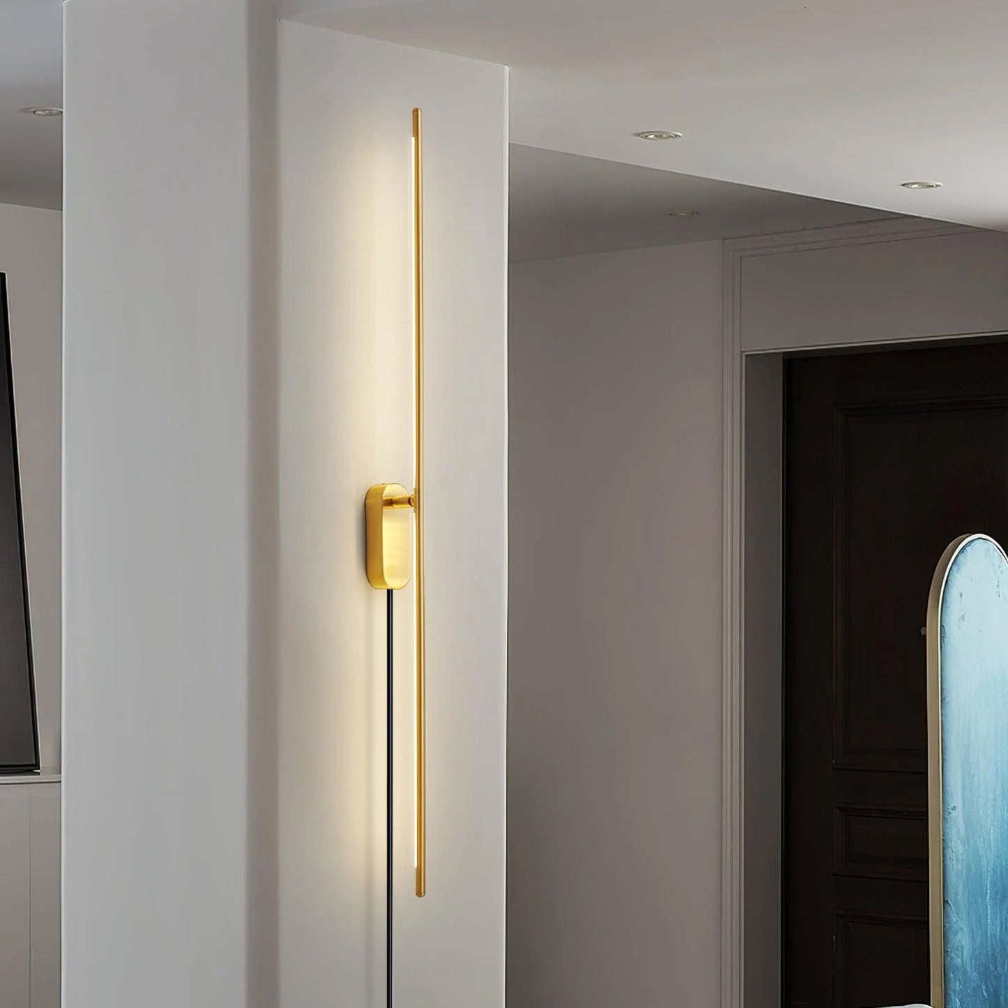 Applique LED allumée, lumière blanche chaude diffusée