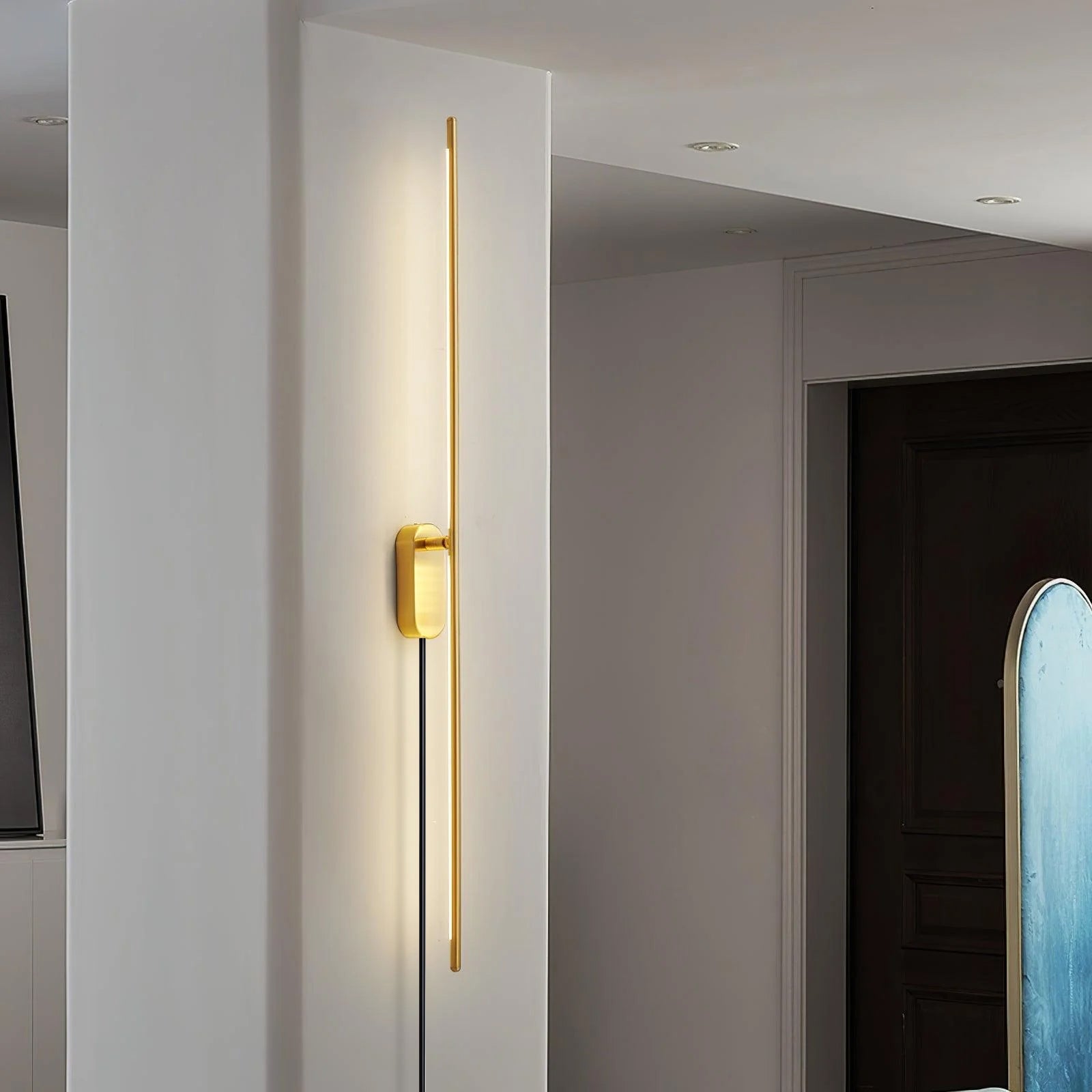 Applique LED allumée, lumière blanche chaude diffusée